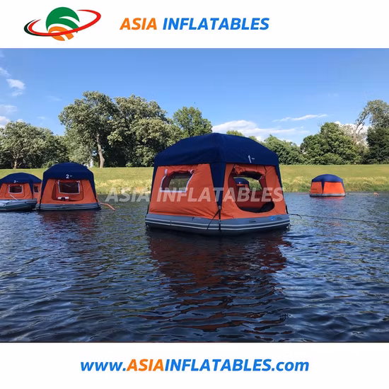 Tenda flutuante de água para acampamento ao ar livre, barraca inflável para entretenimento aquático